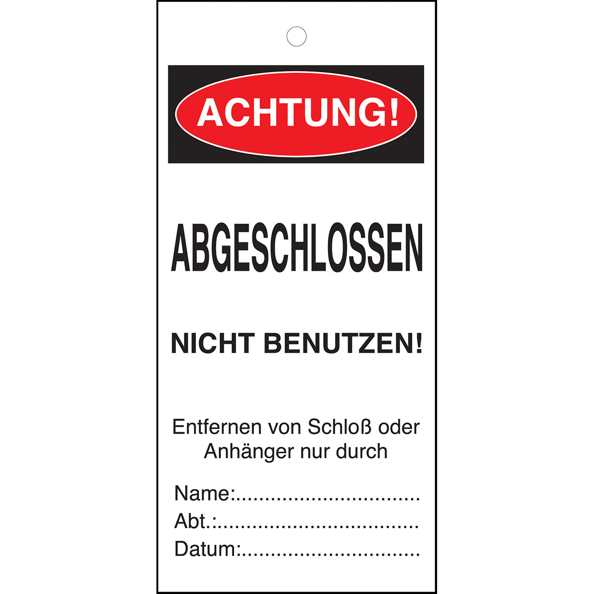 Anhänger zur Maschinenkennzeichnung