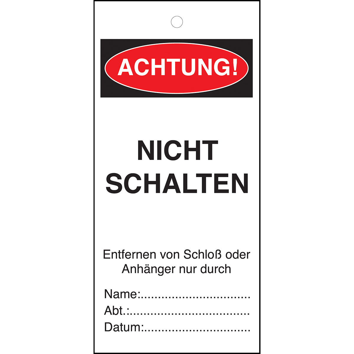 Anhänger zur Maschinenkennzeichnung