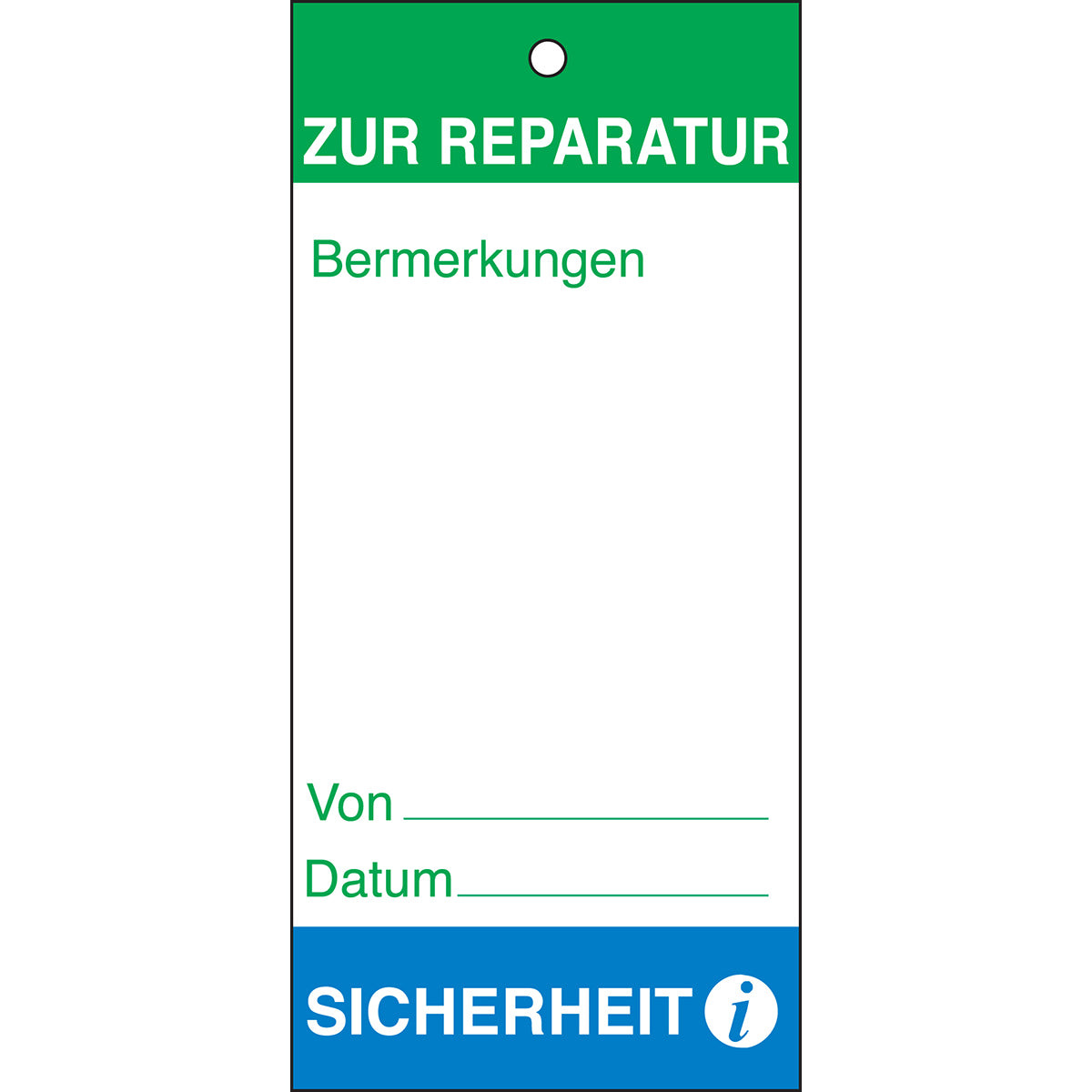 Anhänger für Wartungs - und Inspektionsdaten