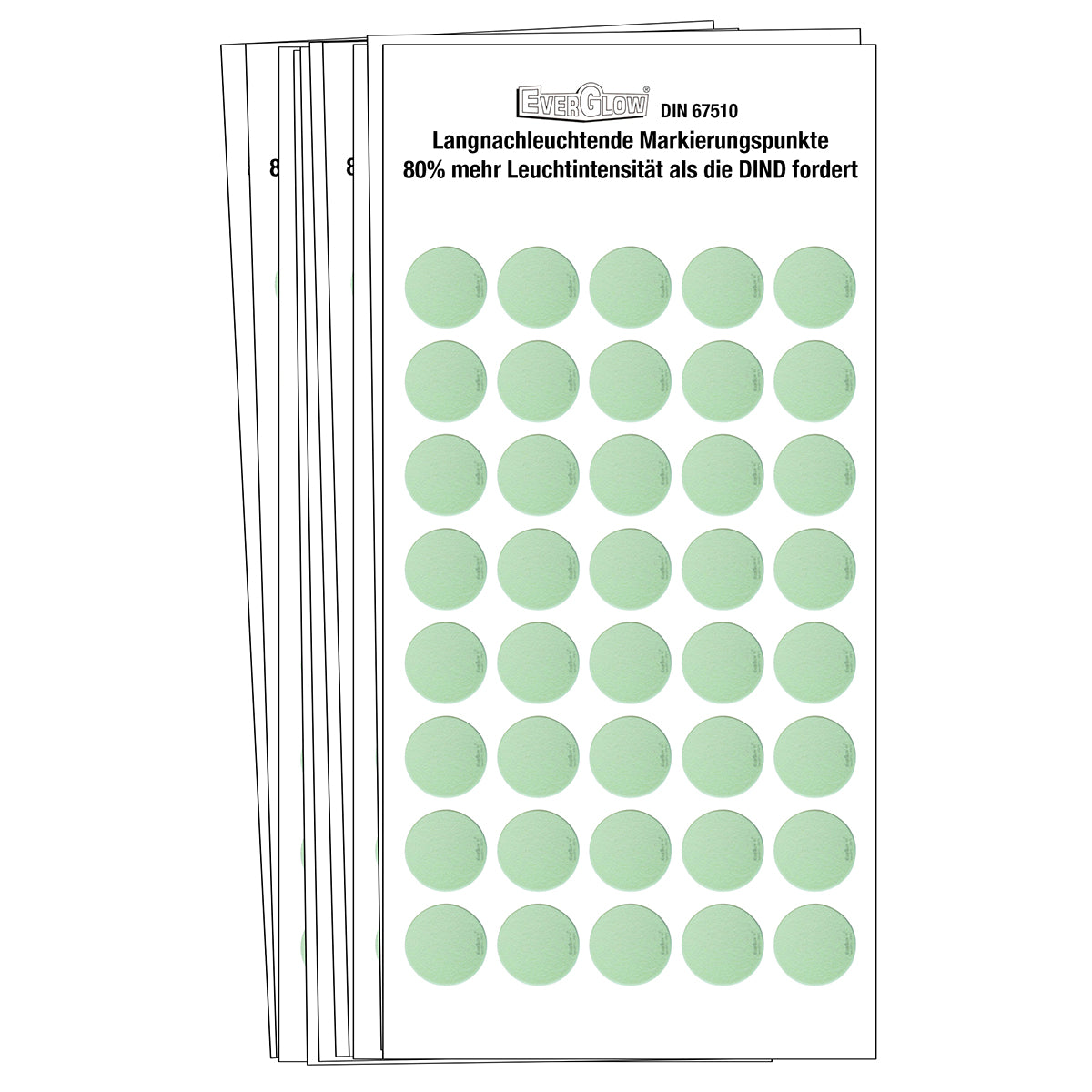 Photoluminescent marking dots on sheets