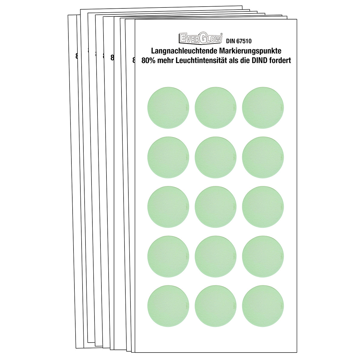 Photoluminescent marking dots on sheets