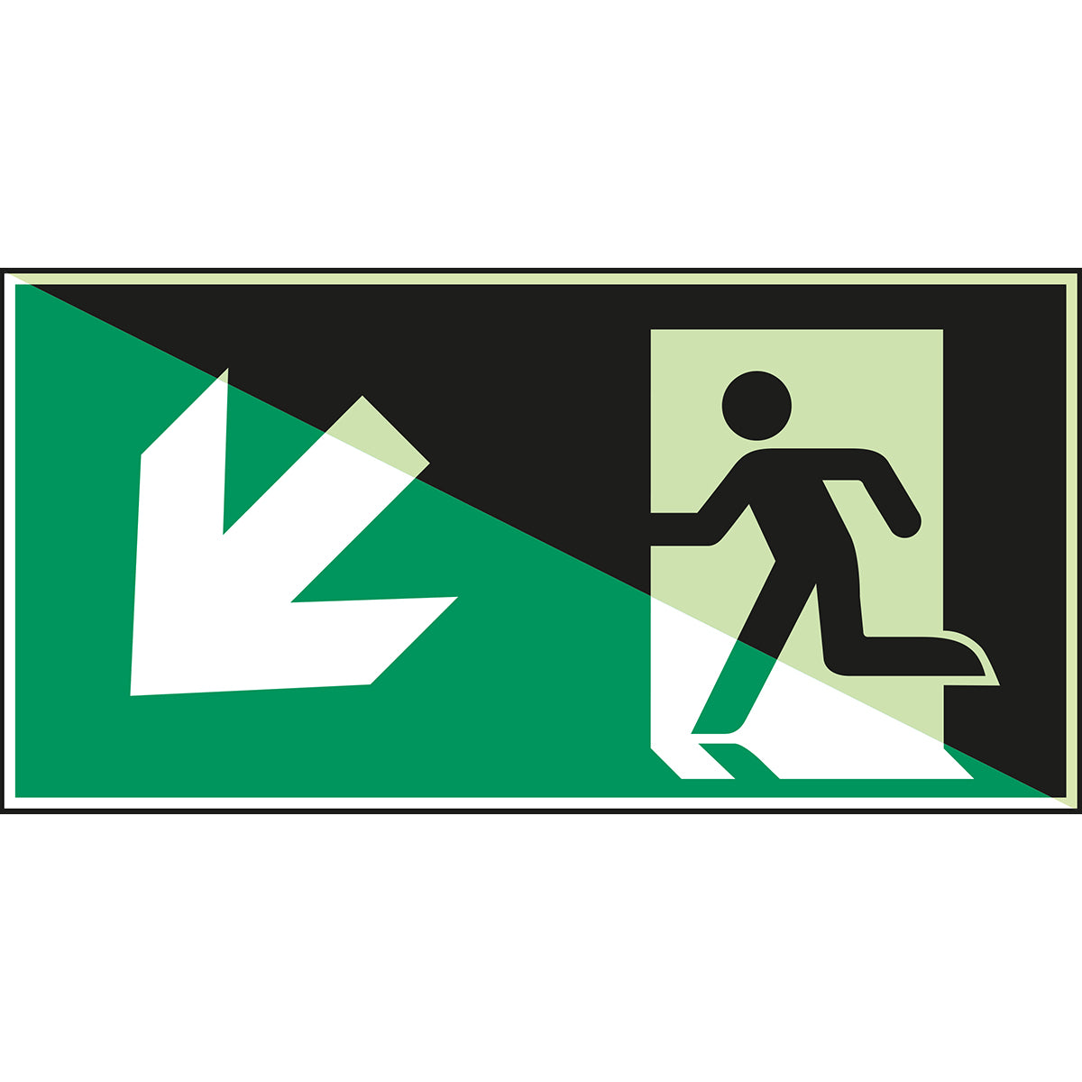 Notausgang (links) – ISO 7010