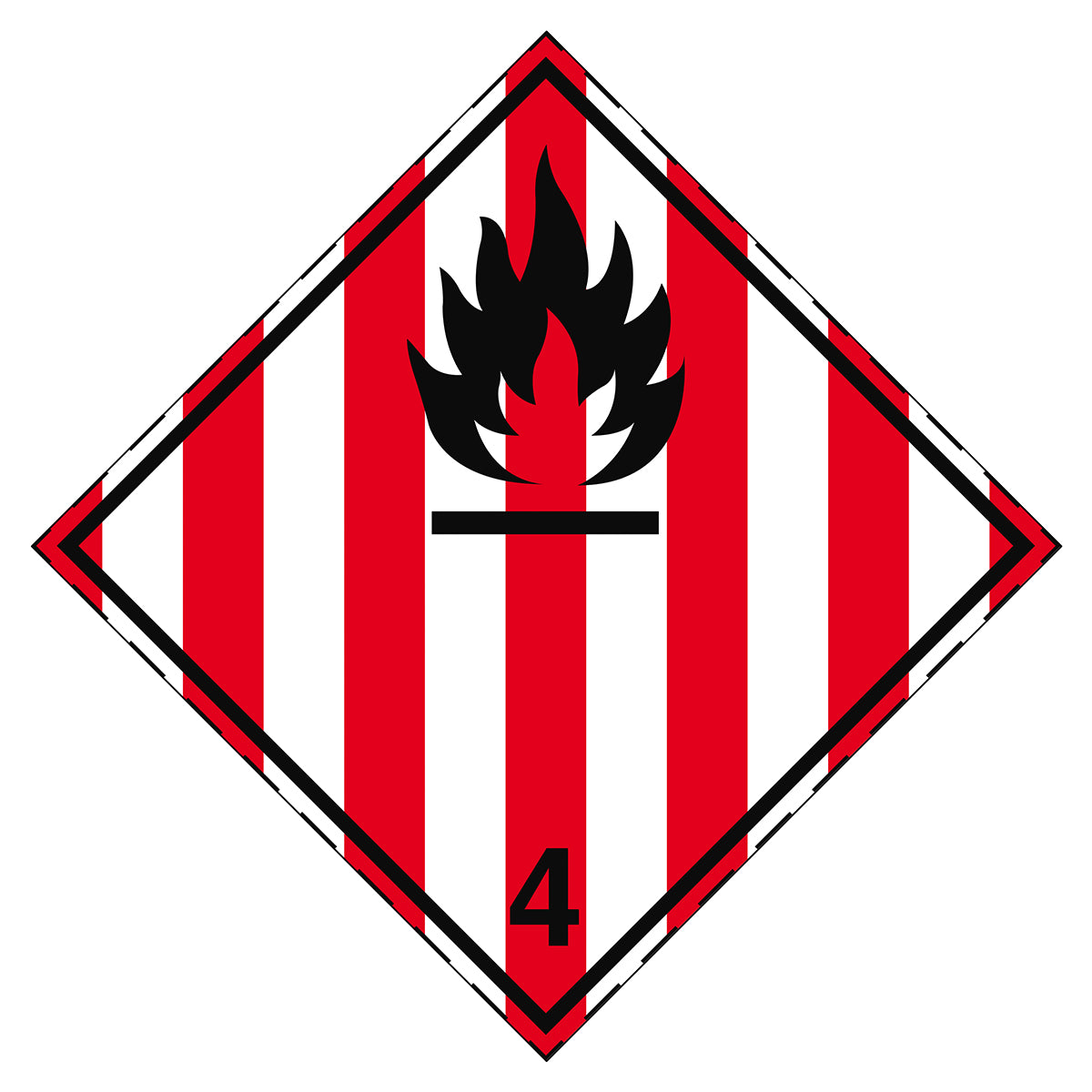Aufkleber für den Transport gefährlicher Güter - Entzündbare feste Stoffe, selbstzersetzliche Stoffe und desensibilisierte explosive Stoffe