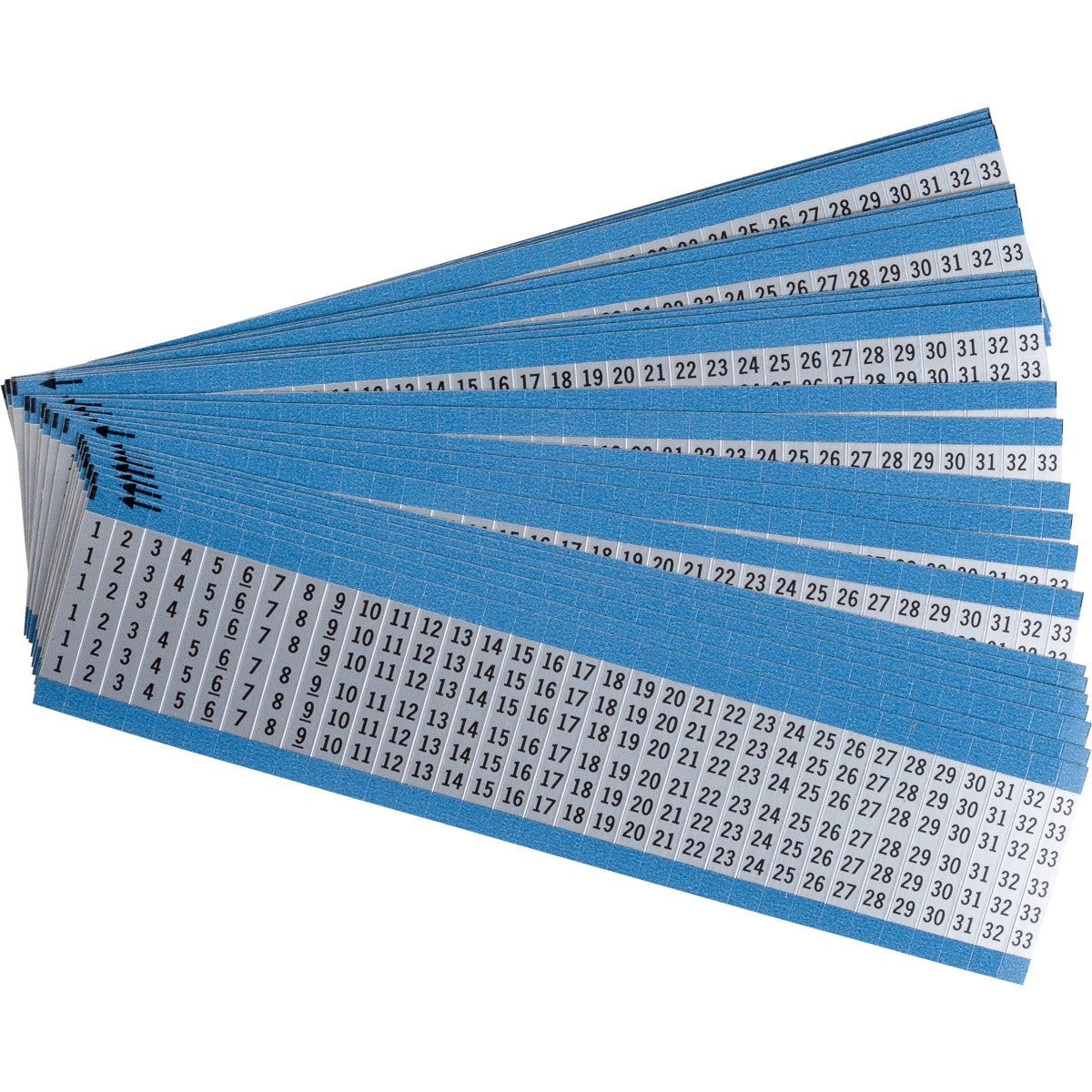 Kabelkennzeichnungskarten - fortlaufende Zahlen