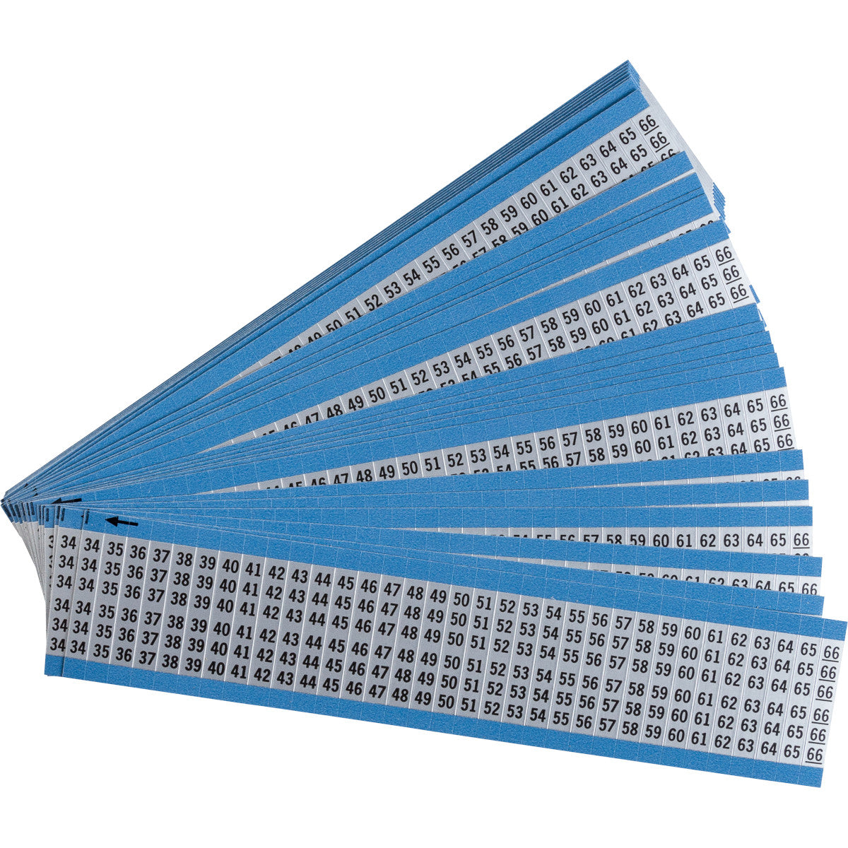 Kabelkennzeichnungskarten - fortlaufende Zahlen