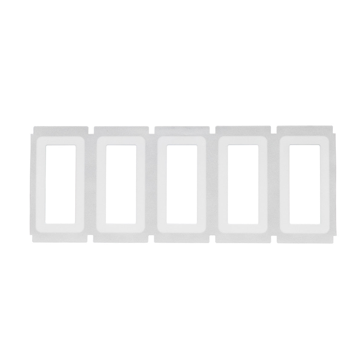 Ein transparentes Polyesteretikett mit einem weißen Kleberand