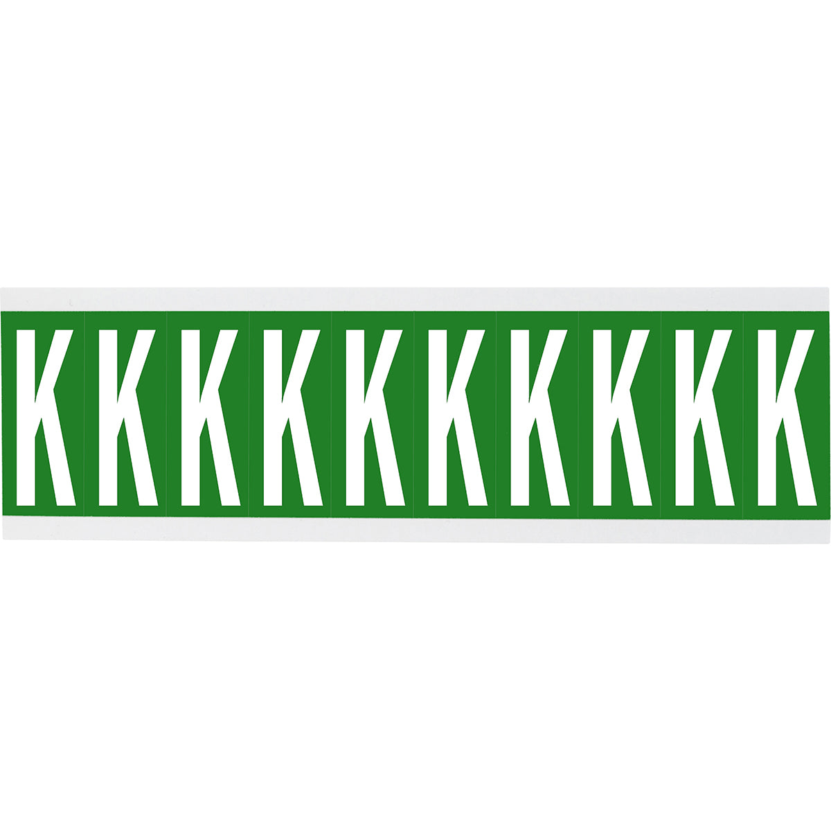 Numbers or letters on card - 22 x 38 mm White/Green - K