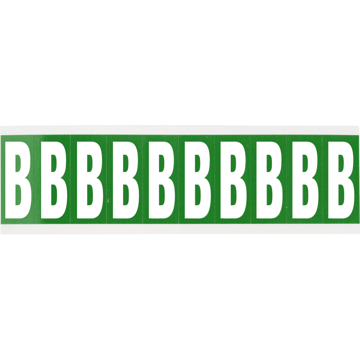 Numbers or letters on card - 22 x 57 mm White/Green - B