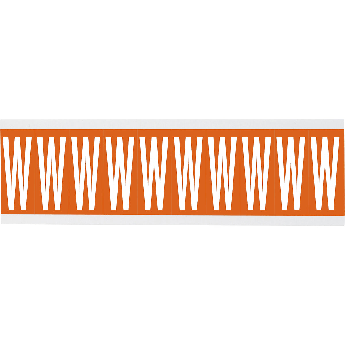 Zahlen oder Buchstaben auf Karte - 22 x 57 mm Weiss/Orange - W