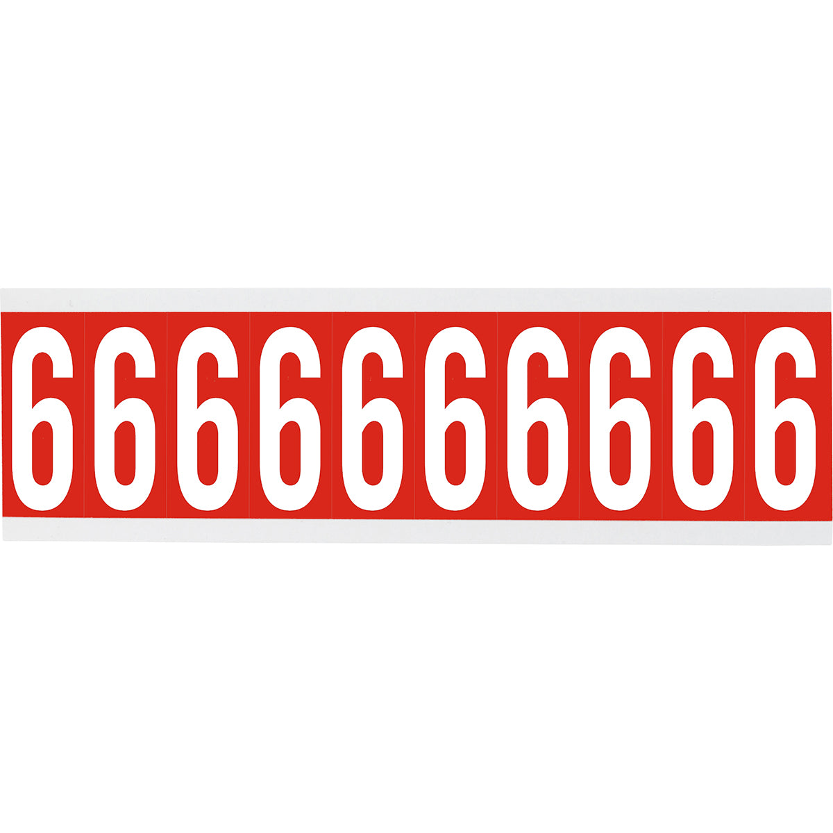 Zahlen oder Buchstaben auf Karte - 22 x 57 mm Weiss/Rot - 6