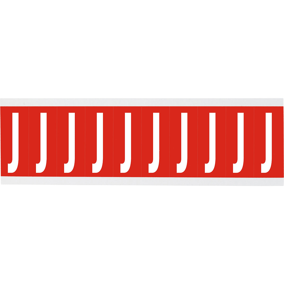 Zahlen oder Buchstaben auf Karte - 22 x 57 mm Weiss/Rot - J