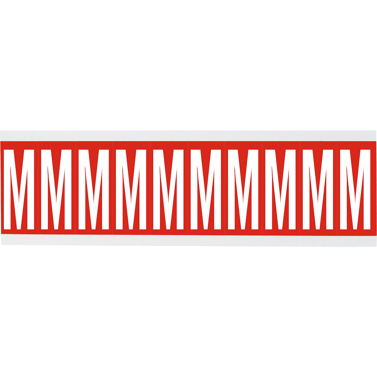 Zahlen oder Buchstaben auf Karte - 22 x 57 mm Weiss/Rot - M