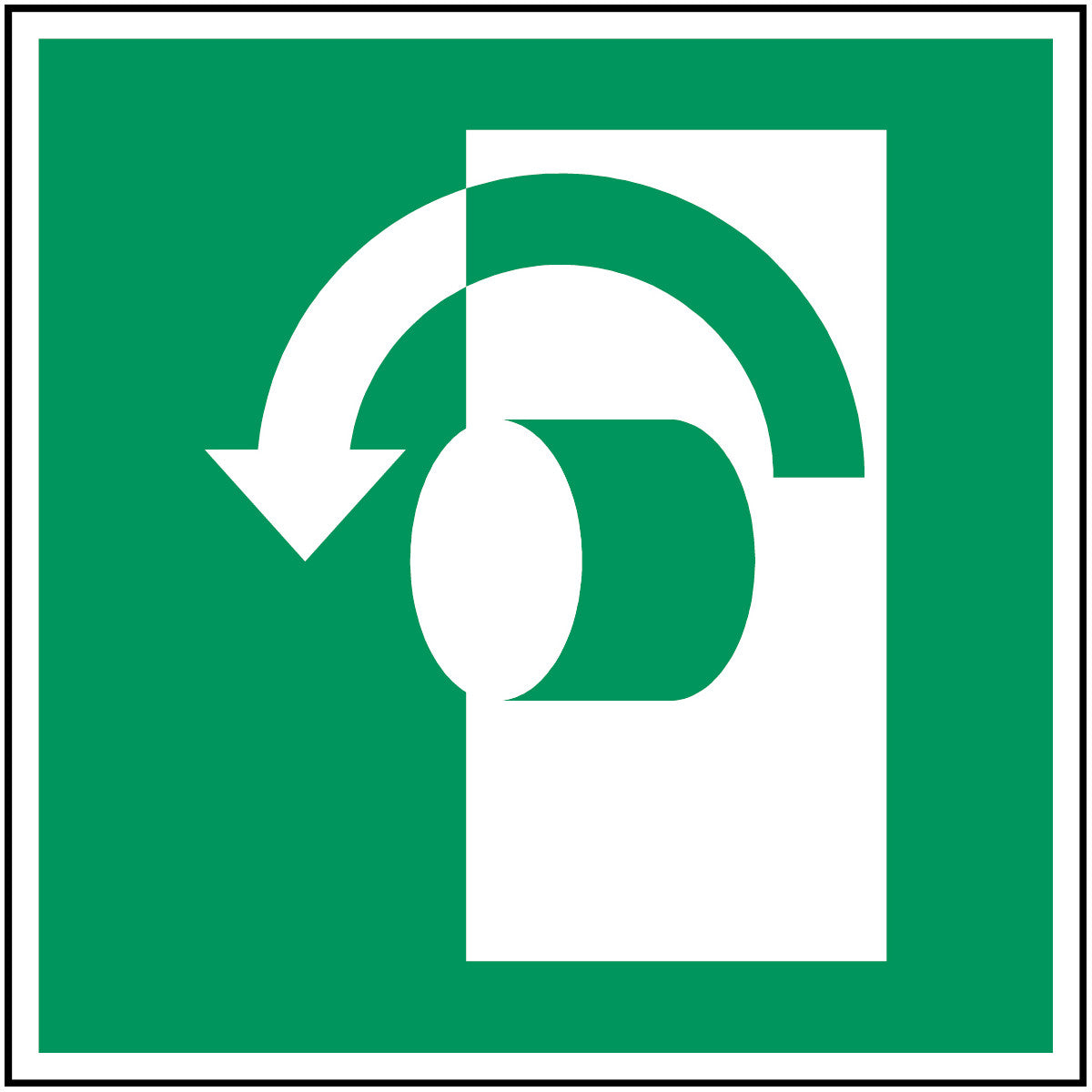 ISO safety marking - Turn counterclockwise