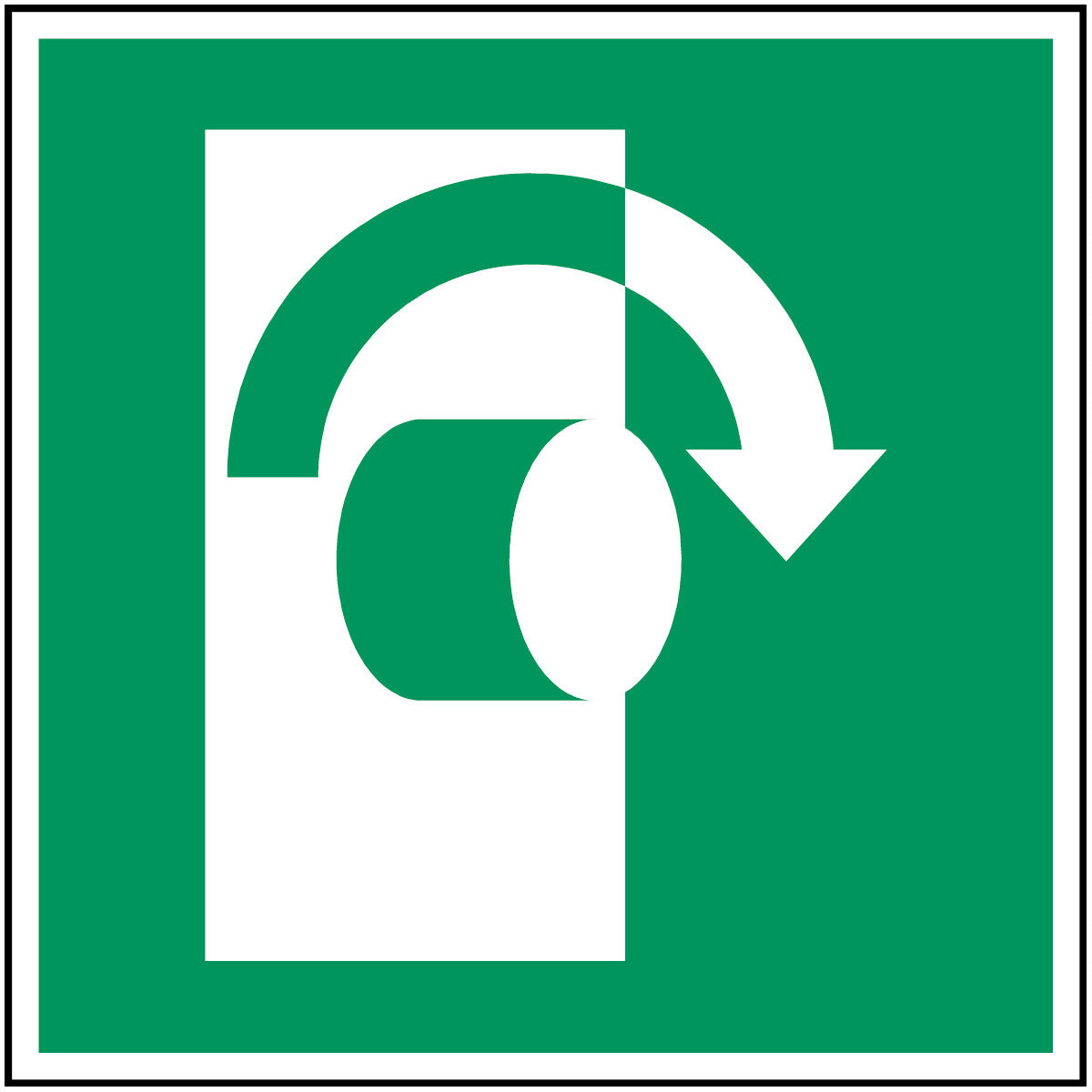 ISO safety marking - Turn clockwise