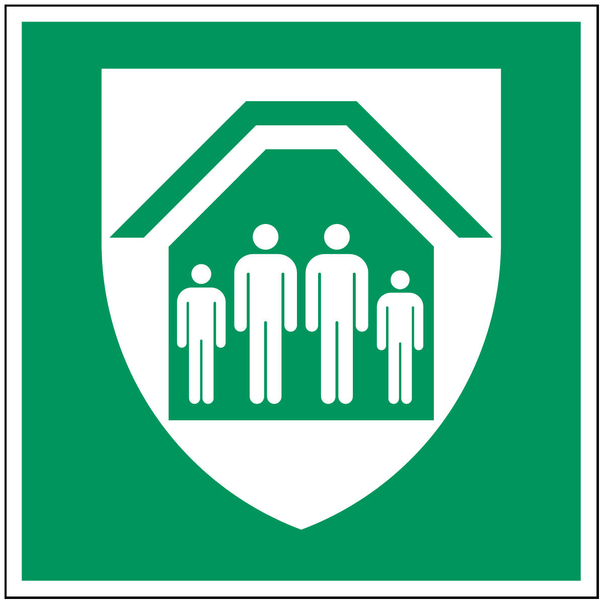 ISO Sicherheitskennzeichnung - Schutzraum