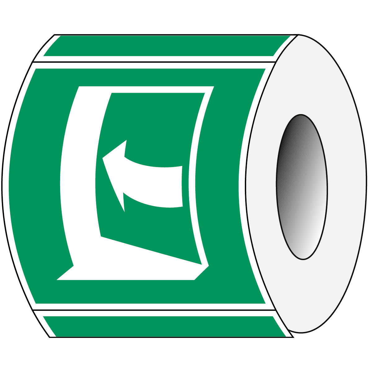 ISO Sicherheitskennzeichnung - Tür öffnet durch Aufdrücken auf der linken Seite