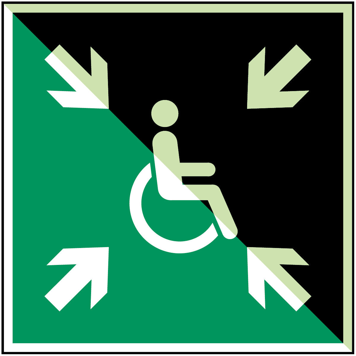Vorläufige Evakuierungsstelle – ISO 7010
