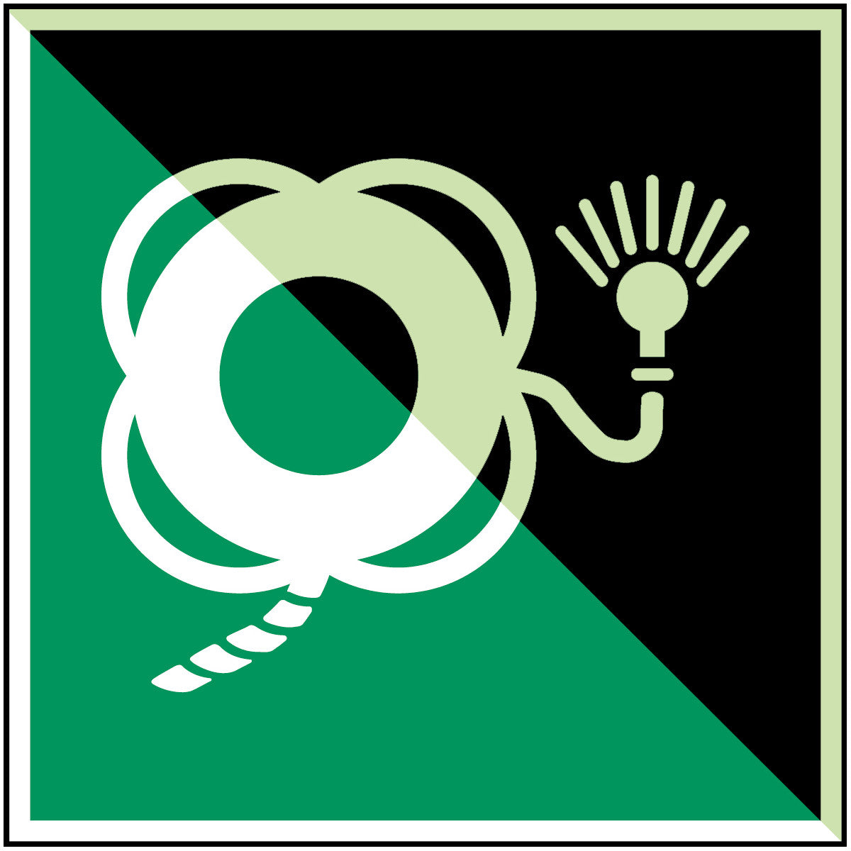 Rettungsring mit Leine und Lampe – ISO 7010