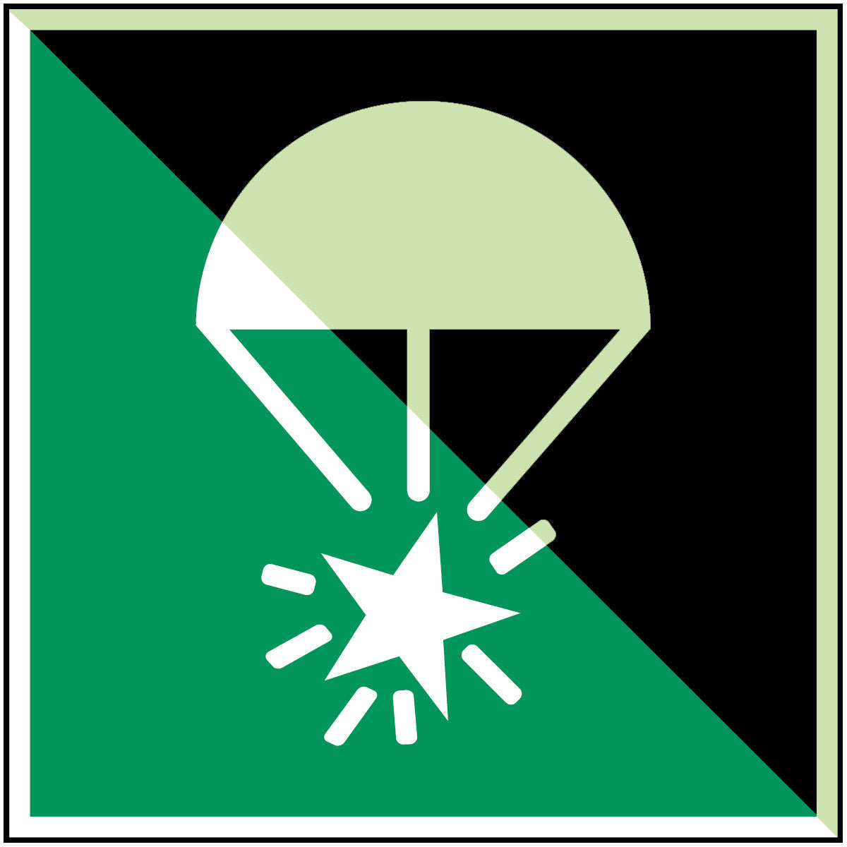 Fallschirm-Signalrakete – ISO 7010