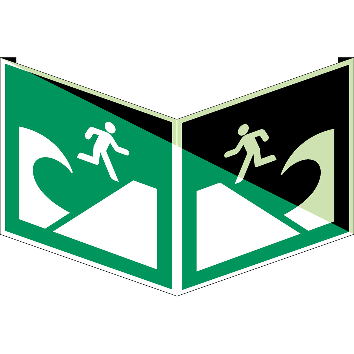 ISO-Sicherheitsschild – Evakuierungsbereich bei Tsunami