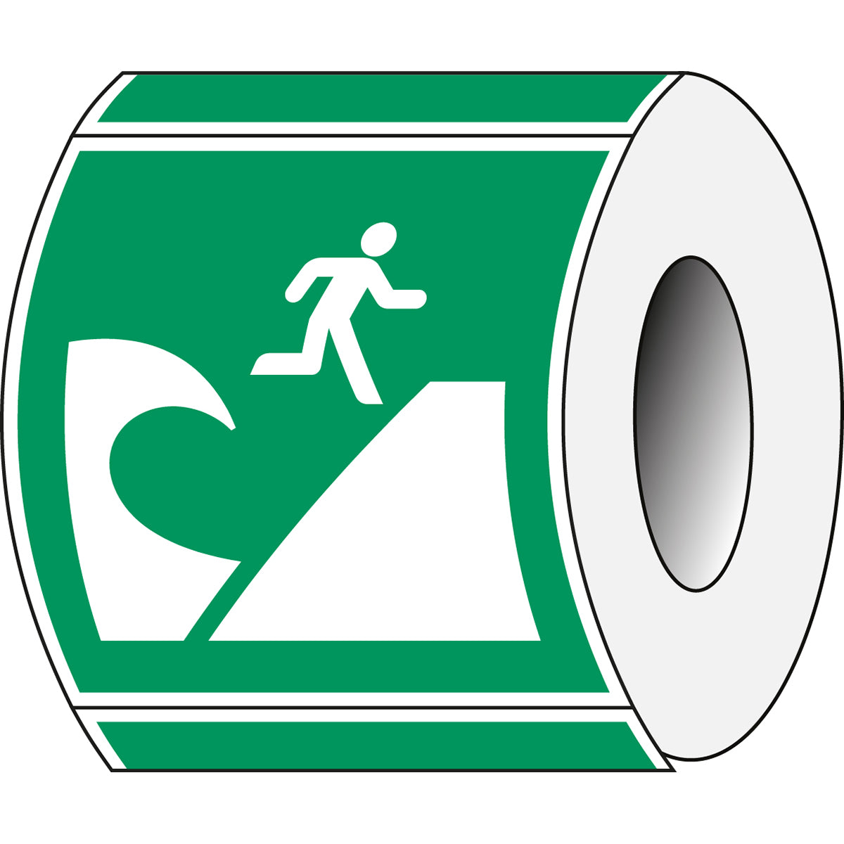 ISO-Sicherheitsschild – Evakuierungsbereich bei Tsunami