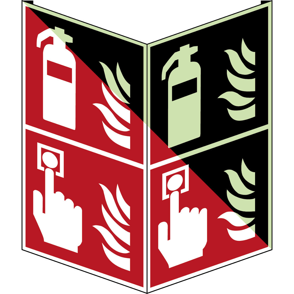 Im Dunkeln phosphoreszierendes Sicherheitspiktogramm