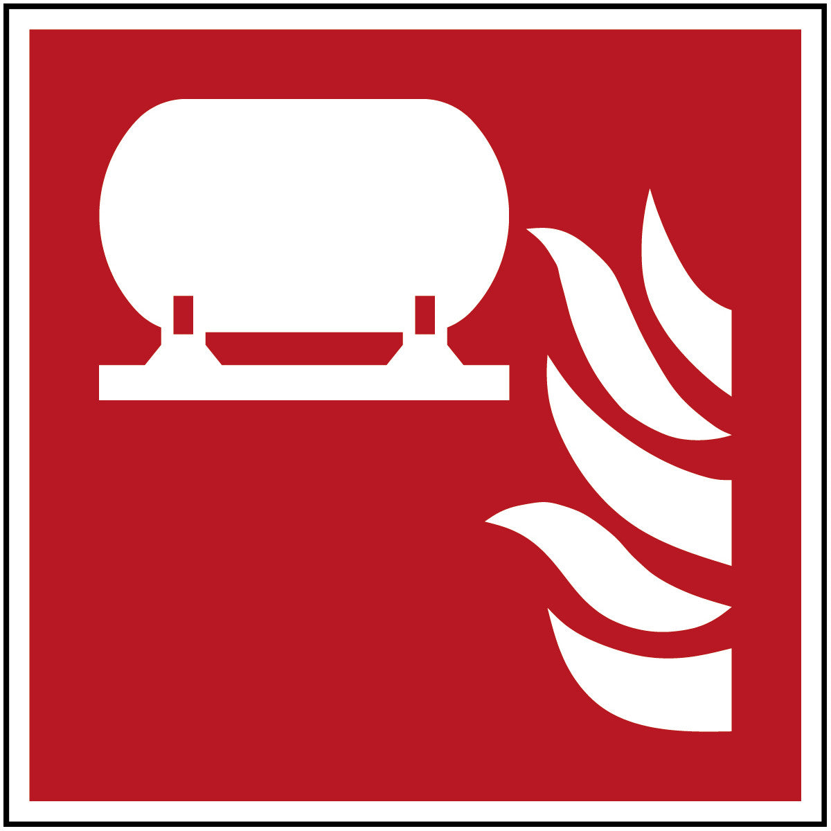 Fest eingebaute Feuerlösch-Einrichtung – ISO 7010