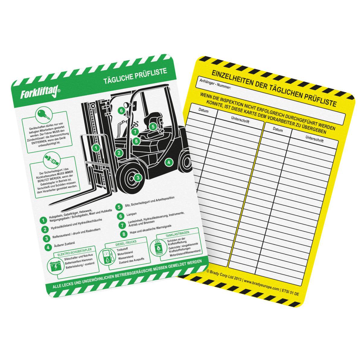 Forkliftag insert plate