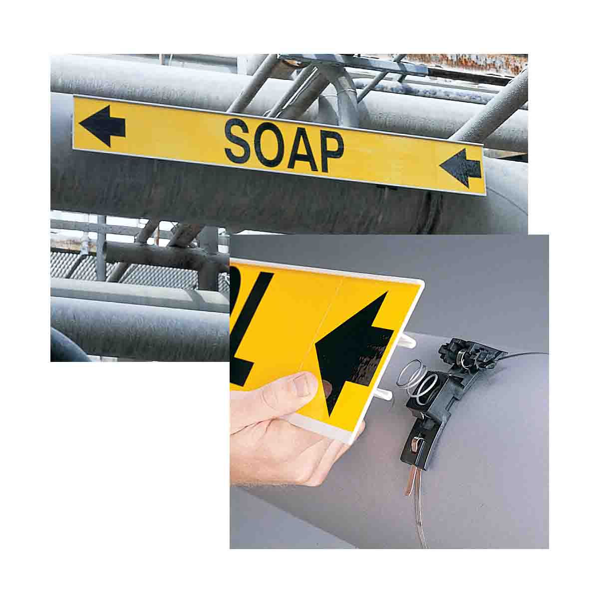 Träger mit hoher Leistung und Sichtbarkeit inkl. Klemmen für die Anbringung