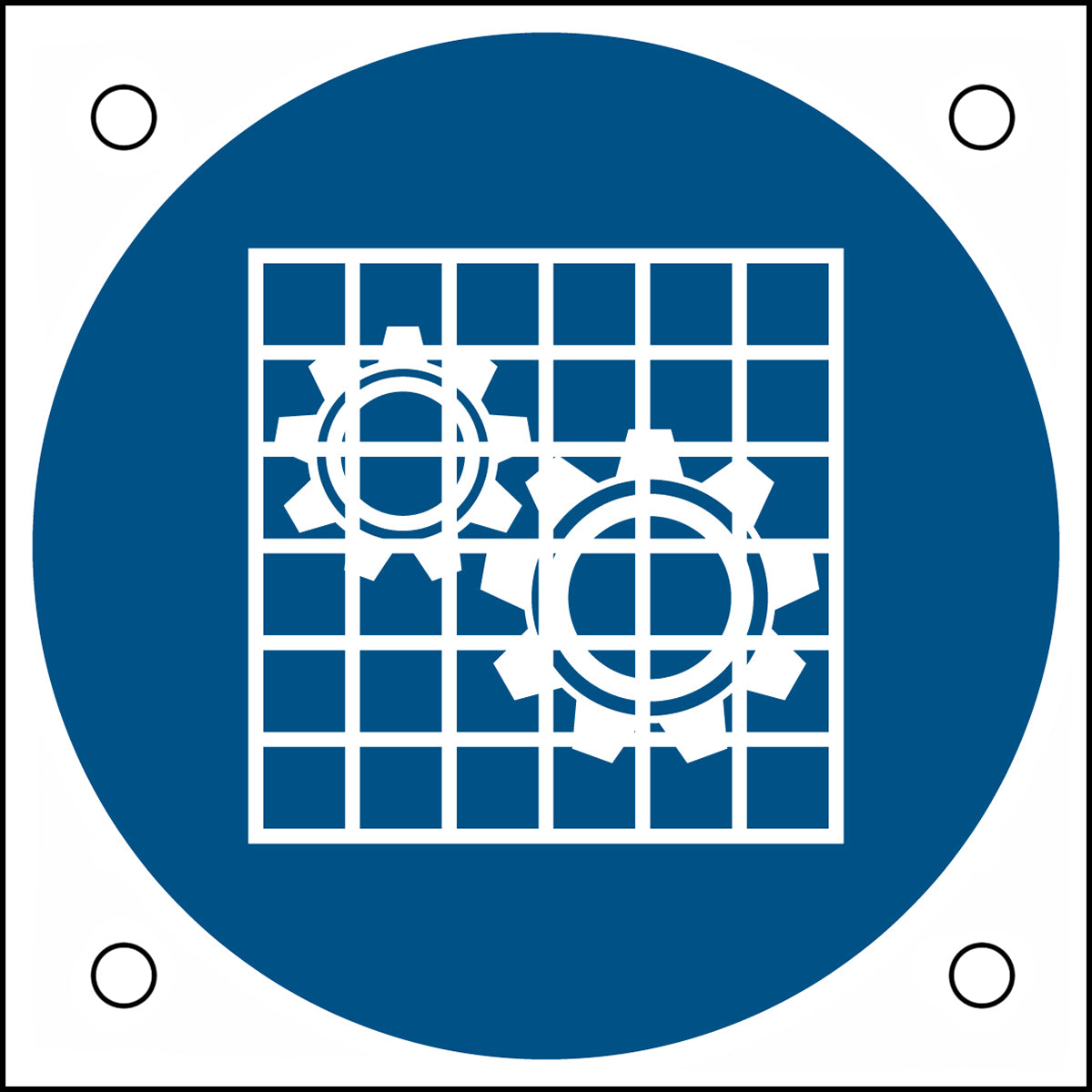 ISO-Sicherheitsschild – Absperrung prüfen