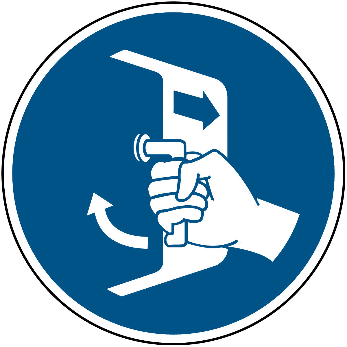 Öffnungen schließen und sichern beim Aussetzvorgang – ISO 7010