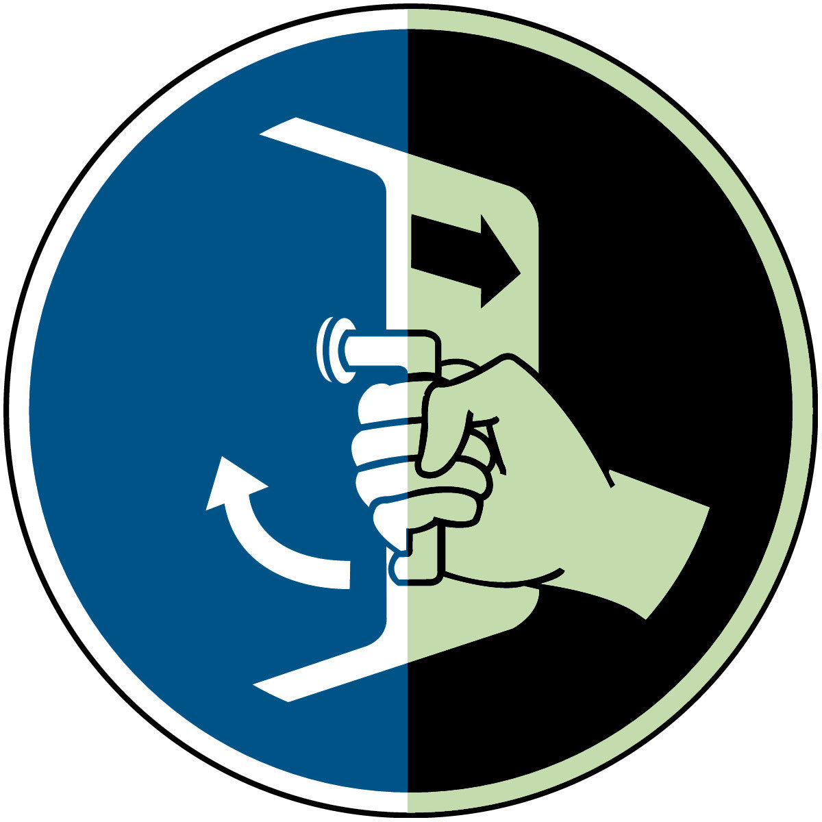 Öffnungen schließen und sichern beim Aussetzvorgang – ISO 7010