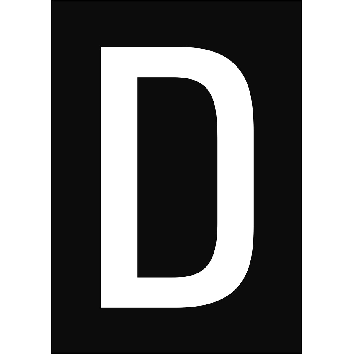 Chiffres et lettres A4 - Noir/Blanc - D - B-7541 (Polyester laminé)