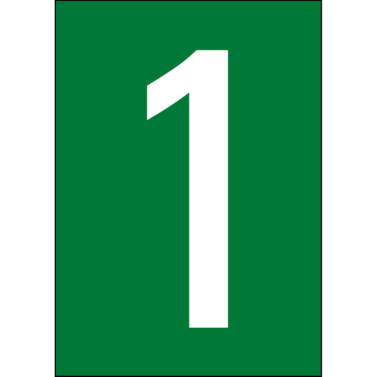 Chiffres et lettres A4 - Vert/Blanc - 1 - B-7541 (Polyester laminé)