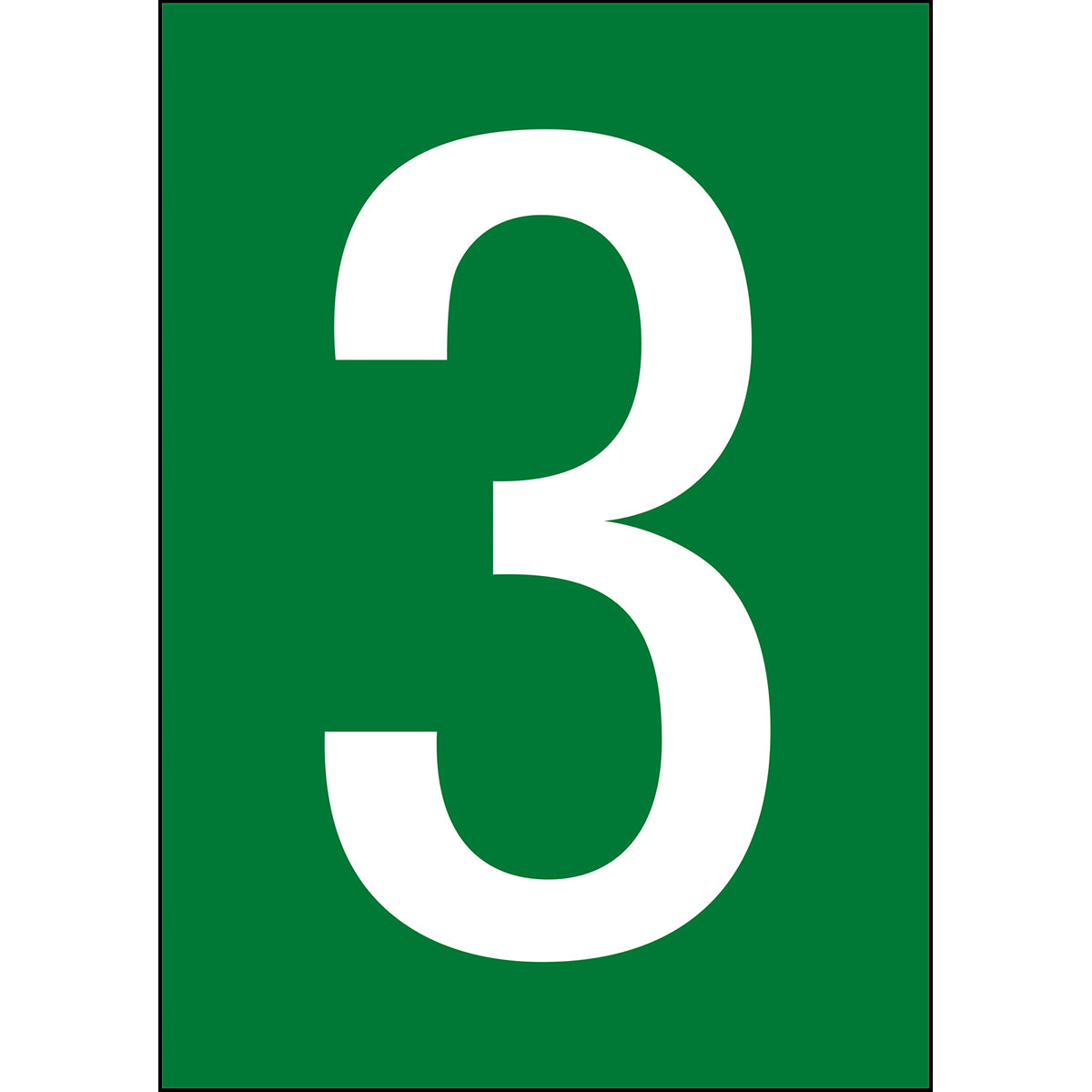 Chiffres et lettres A4 - Vert/Blanc - 3 - B-859 (Film magnétique)