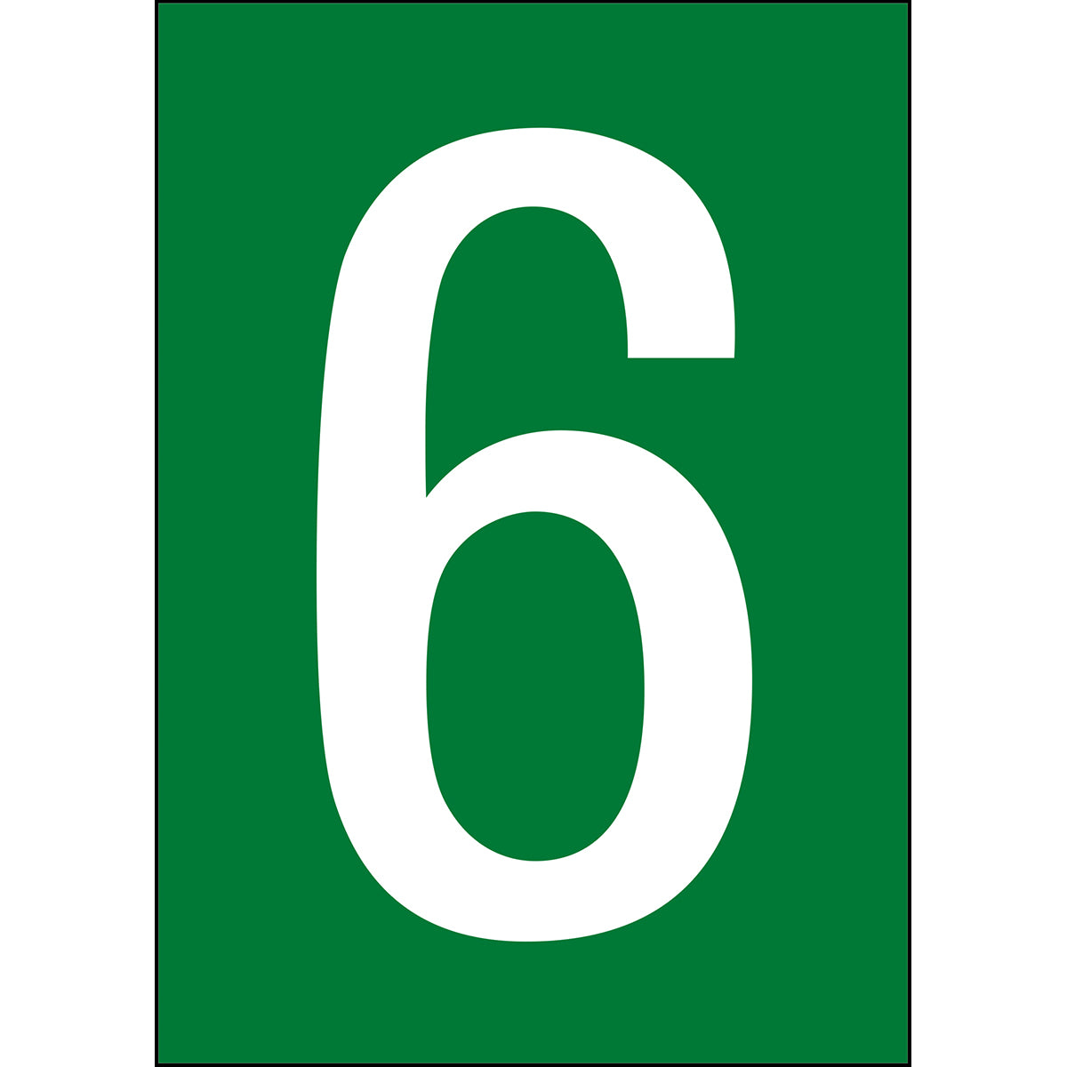 Zahlen & Buchstaben A4 - Grün/Weiss - 6 - B-7541 (Laminierter Polyester)