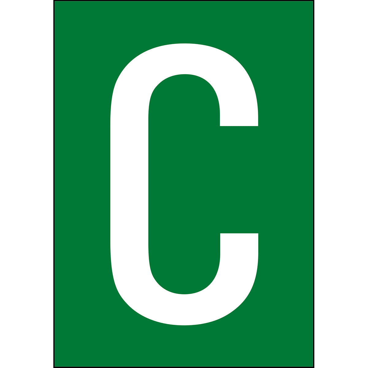 Chiffres et lettres A4 - Vert/Blanc - C - B-859 (Film magnétique)