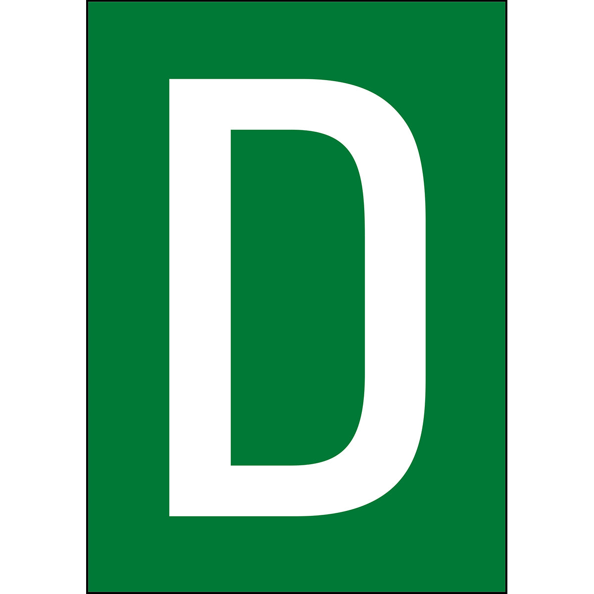 Chiffres et lettres A4 - Vert/Blanc - D - B-859 (Film magnétique)