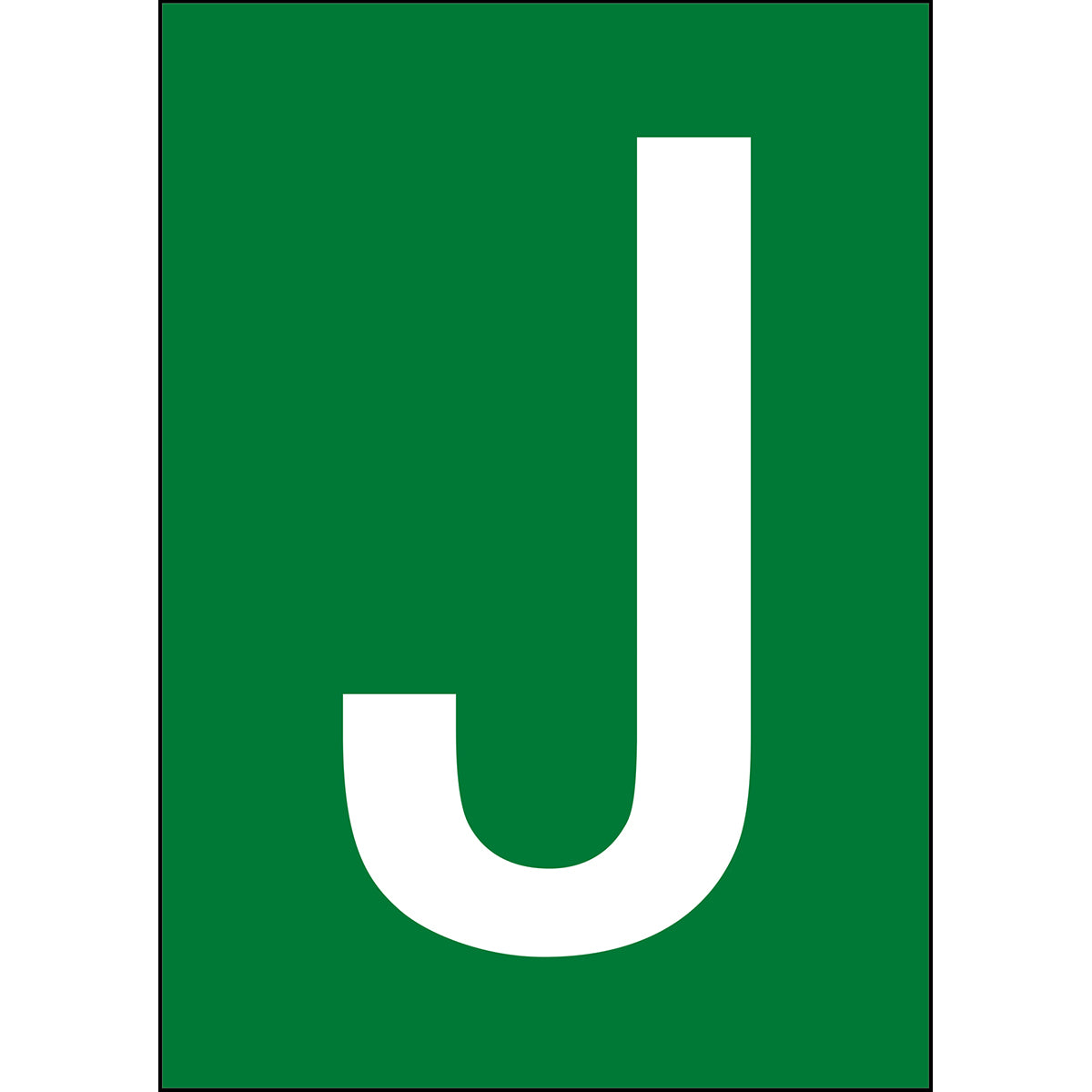 Numbers & Letters A4 - Green/White - J - B-7541 (Laminated Polyester)