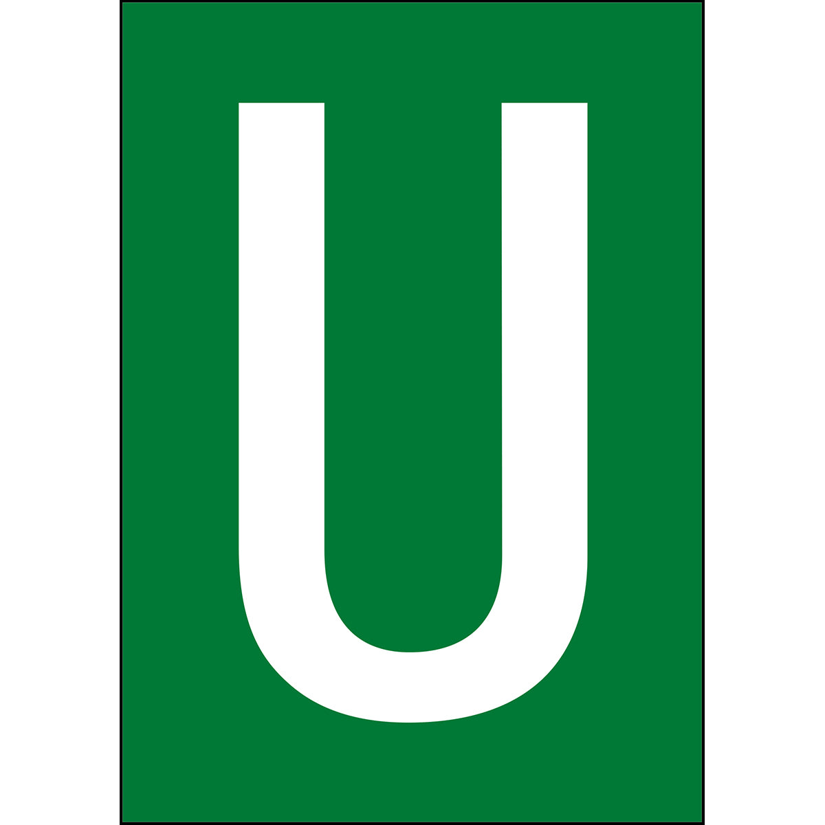 Chiffres et lettres A4 - Vert/Blanc - U - B-7541 (Polyester laminé)