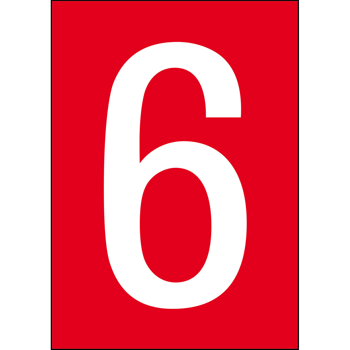 Numbers & Letters A4 - Red/White - 6 - B-7541 (Laminated Polyester)