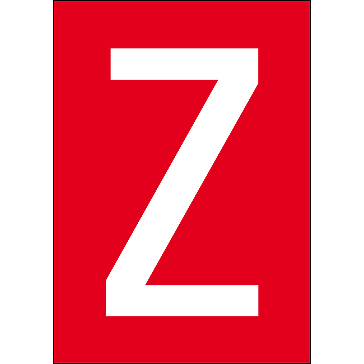 Numbers & Letters A4 - Red/White - Z - B-859 (Magnetic Foil)