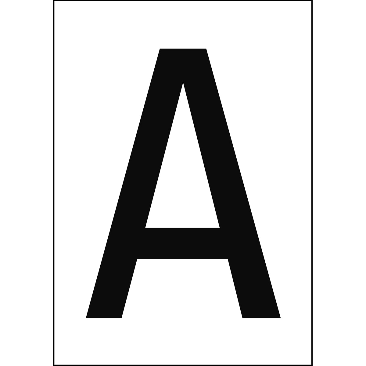 Chiffres et lettres A4 - Blanc/Noir - A - B-7541 (Polyester laminé)