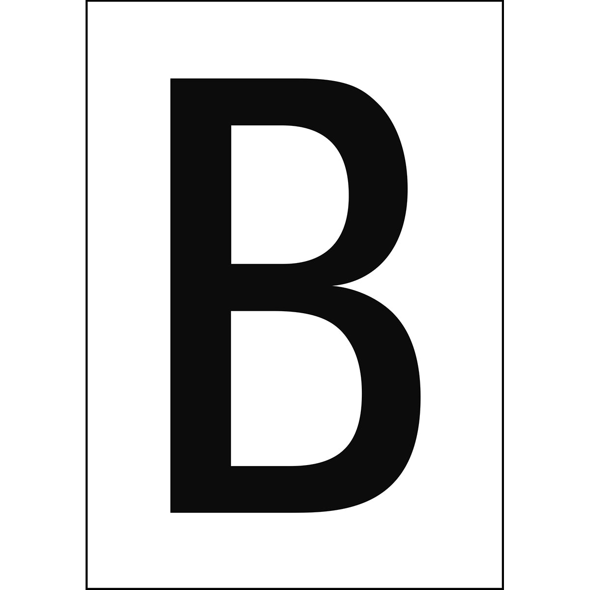 Chiffres et lettres A4 - Blanc/Noir - B - B-7541 (Polyester laminé)