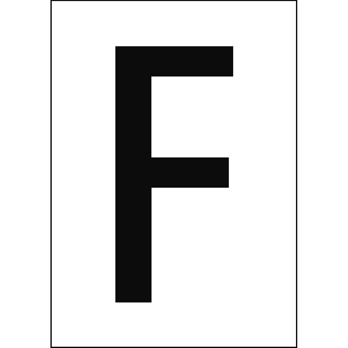 Numbers & Letters A4 - White/Black - F - B-7541 (Laminated Polyester)