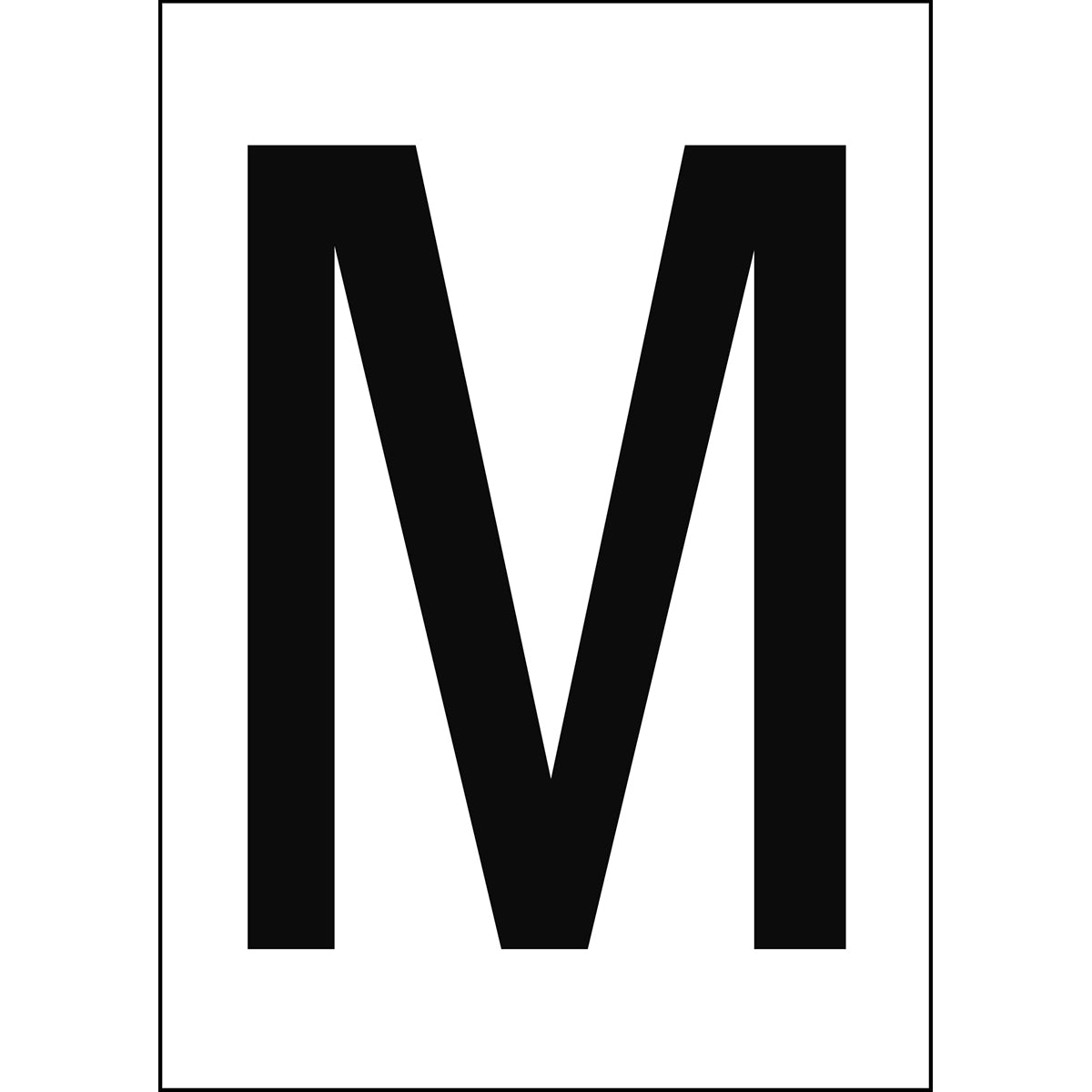 Numbers & Letters A4 - White/Black - M - B-7541 (Laminated Polyester)