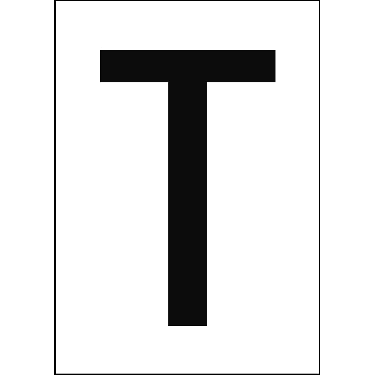 Chiffres et lettres A4 - Blanc/Noir - T - B-7541 (Polyester laminé)