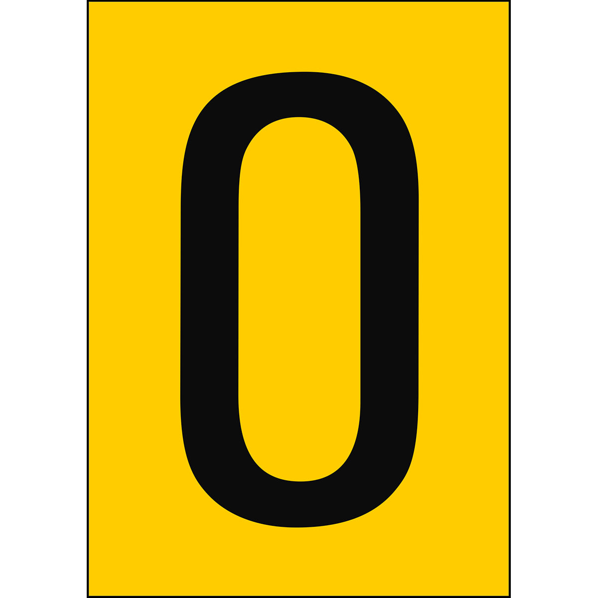 Numbers & Letters A4 - Yellow/Black - 0 - B-7541 (Laminated Polyester)
