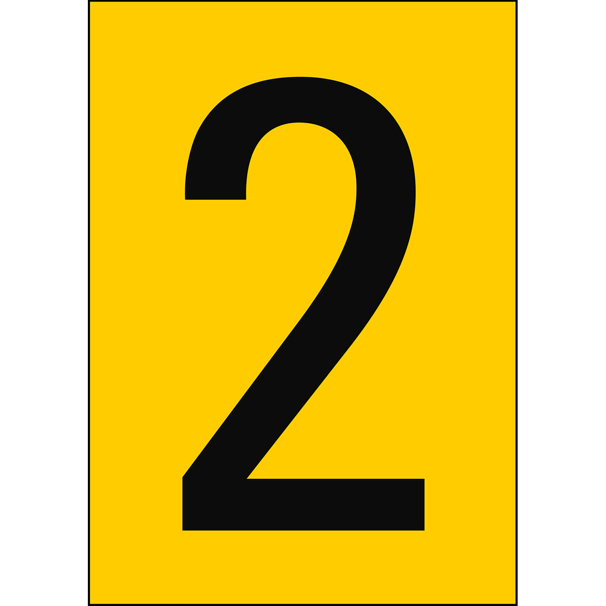 Chiffres et lettres A4 - Jaune/Noir - 2 - B-7541 (Polyester laminé)