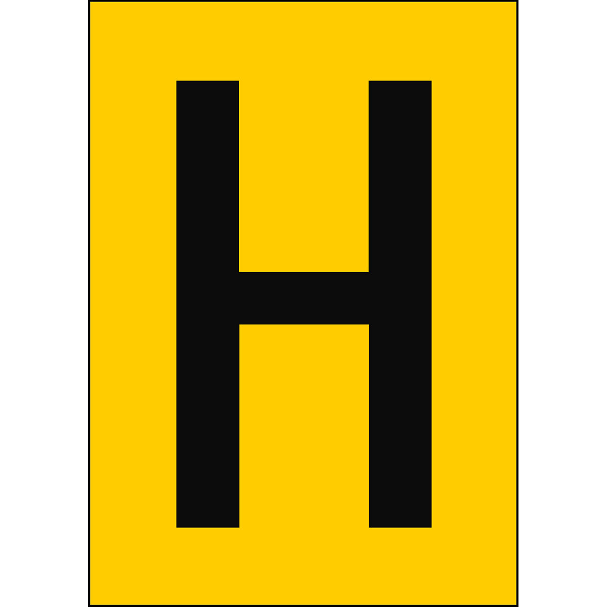 Chiffres et lettres A4 - Jaune/Noir - H - B-7527 (Polypropylène)